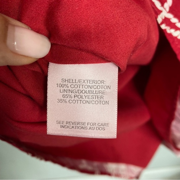 Talbots vintage Dk. red,nautical,100% breathable cotton, lined,wrap skirt SZ-12 - Picture 8 of 10